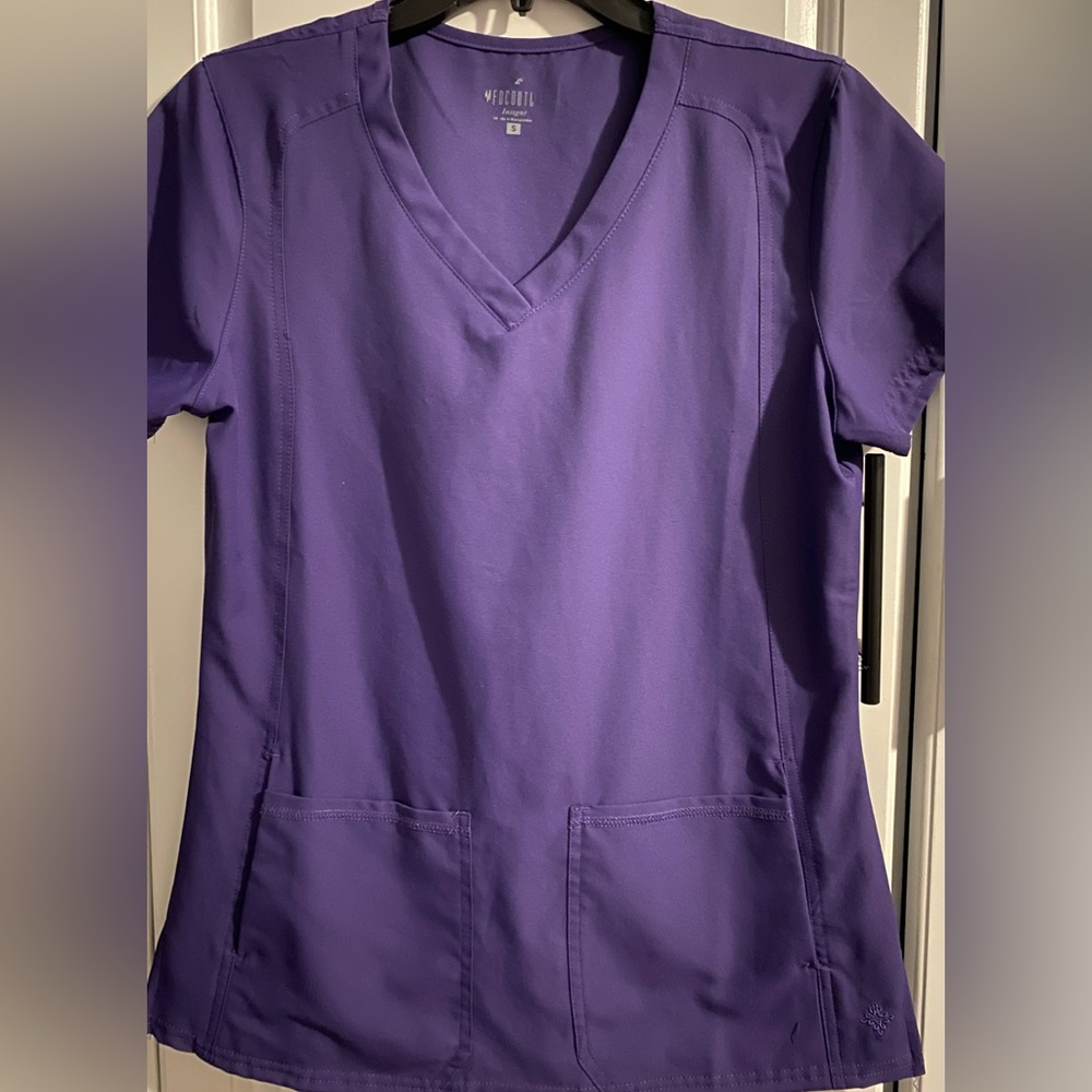 Purple scrub outfit